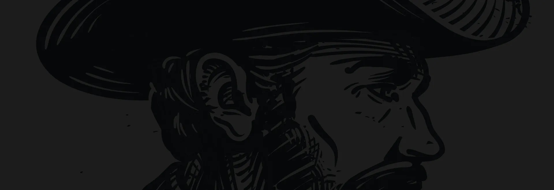 Illustration of a cowboy used in True Grind Coffee's logo.