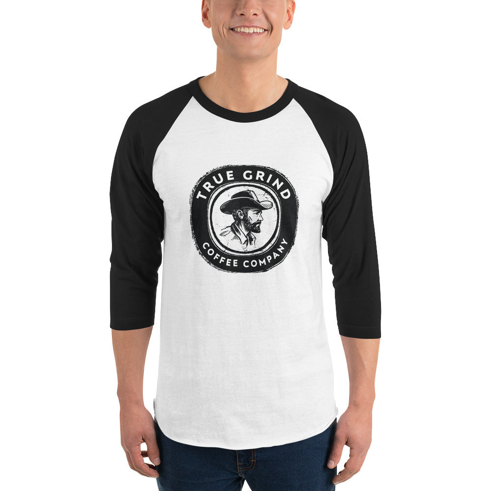 3/4 sleeve raglan shirt featuring True Grind Coffee Co logo