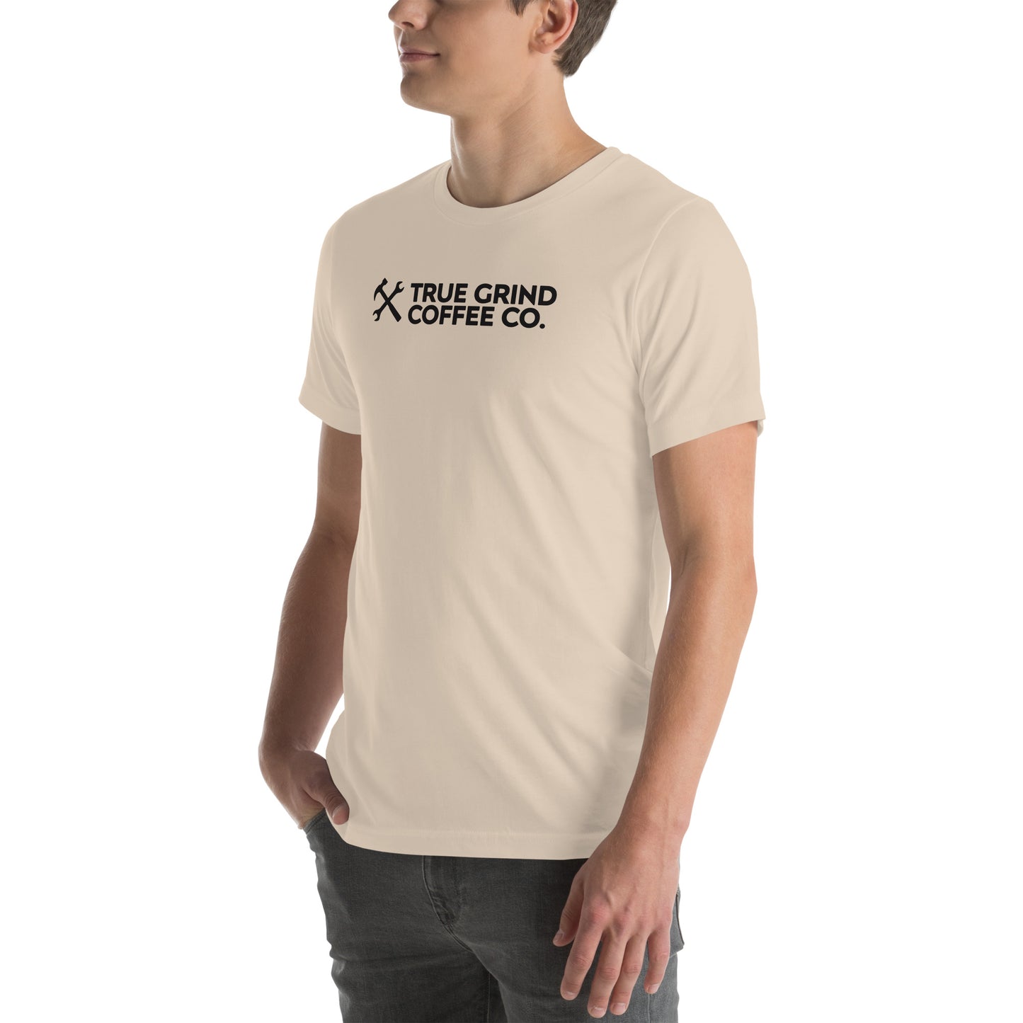 Unisex t-shirt featuring True Grind Coffee Co logo