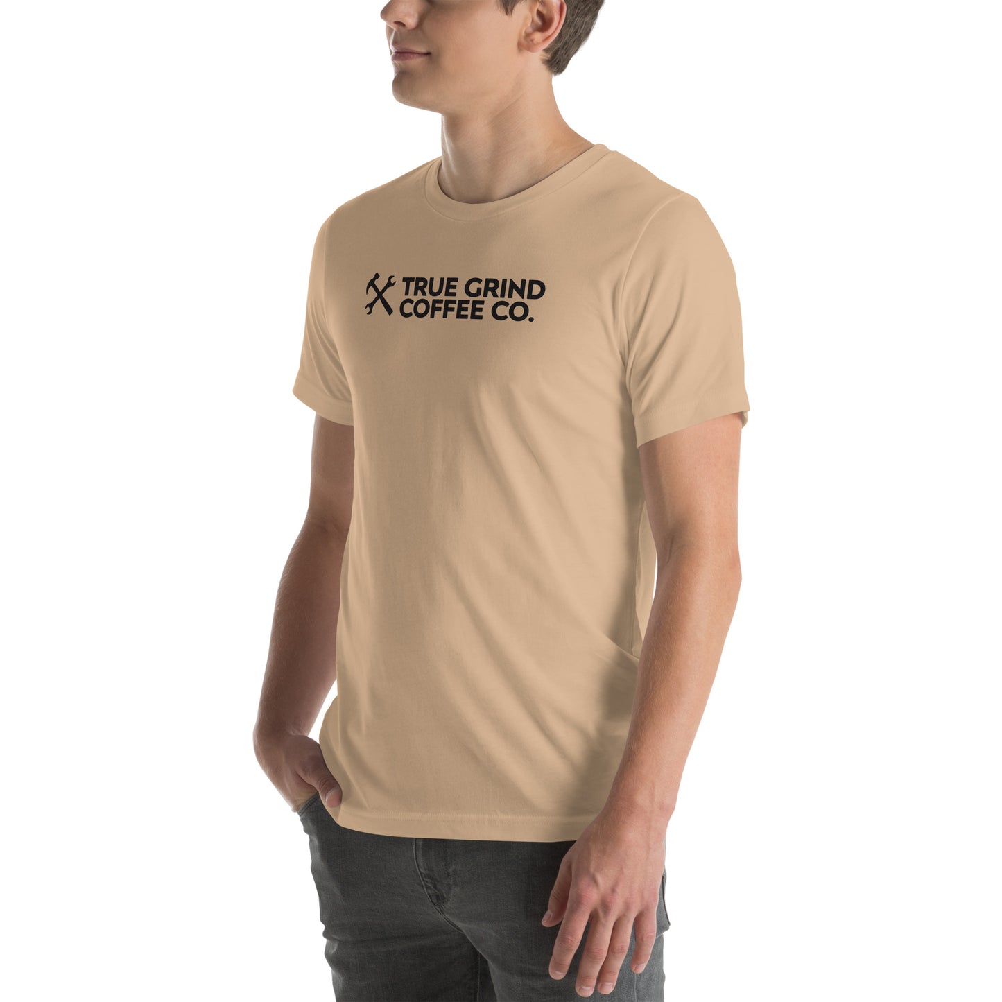 Unisex t-shirt featuring True Grind Coffee Co logo