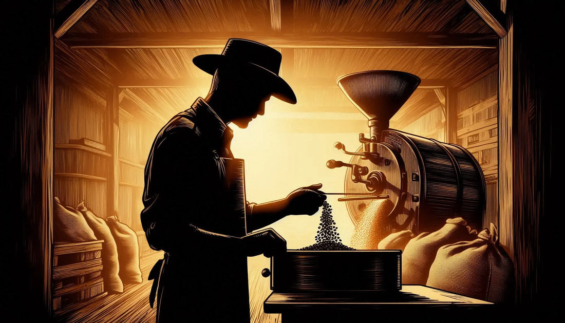 Cowboy roasting coffee